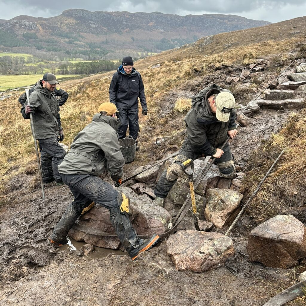 Cairngorm Wilderness Contract workers repair the path on An Teallach