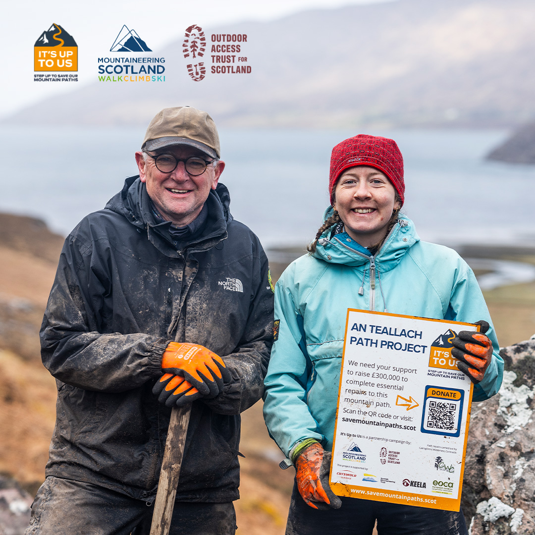 Two volunteers who have been working on the An Teallach path as part of the It's Up to Us campaign